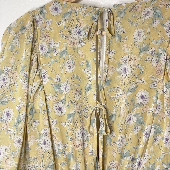 NWT Storia Clarity Tiered Ruffle Floral Maxi Dress Washed Yellow Large - Picture 11 of 16